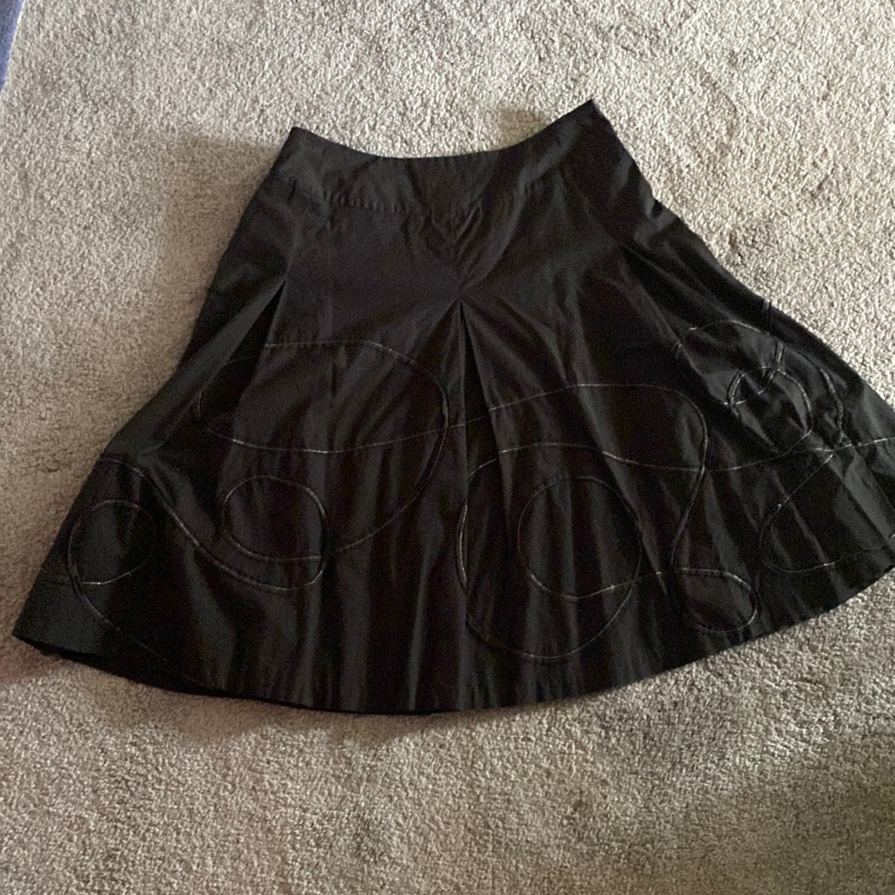 Talbots black A-line skirt with silver accents size 12